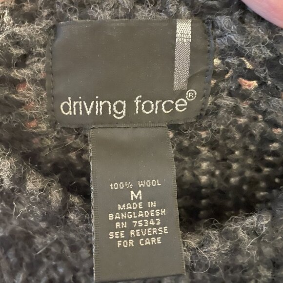 driving force | 100% Wool Charcoal Gray/Black Chunky Knit Pullover Sweater Med - Picture 4 of 5